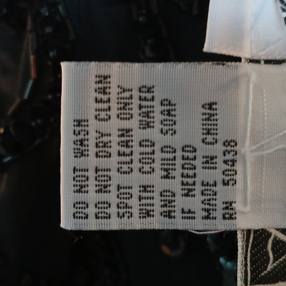 Vintage Black Silk Beaded Bodysuit size 6 by A.J.Bari - Picture 9 of 10